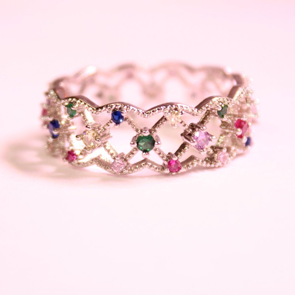 Beautiful Multi-Colored Gemstone Ring - image 1